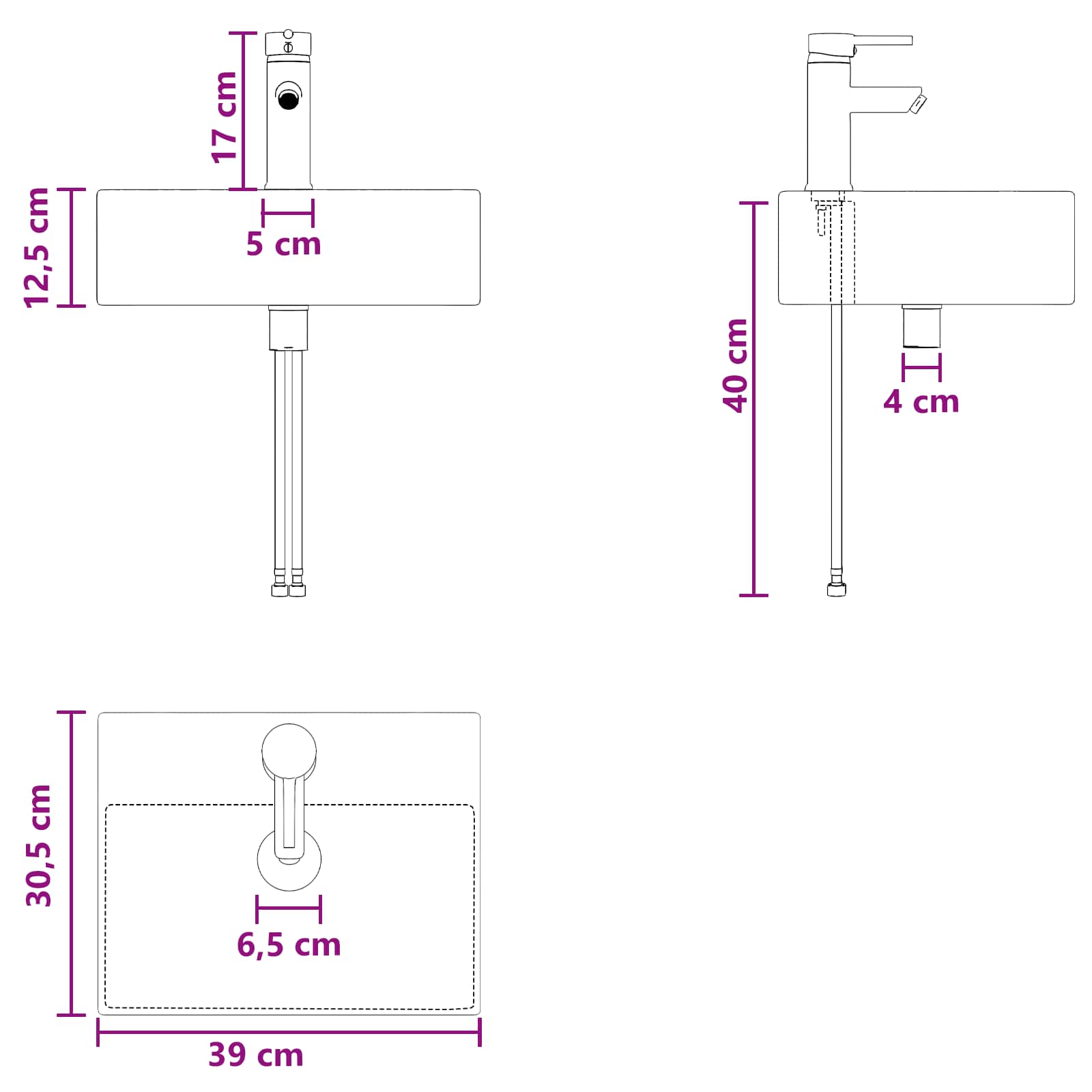 Badezimmermöbel-Set 2 pcs Schwarze Eiche Holzwerkstoff