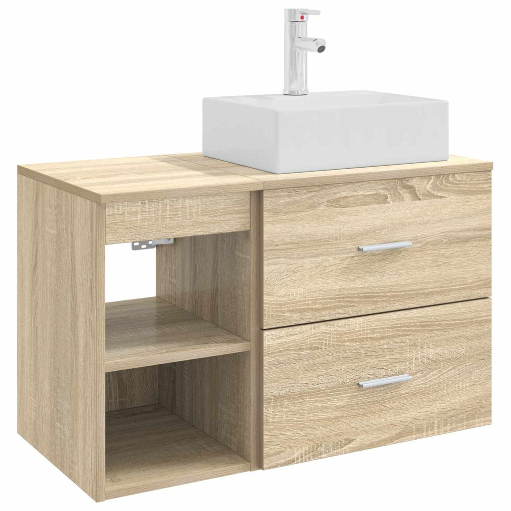 Badezimmermöbel-Set 2 pcs Sonoma-Eiche Holzwerkstoff