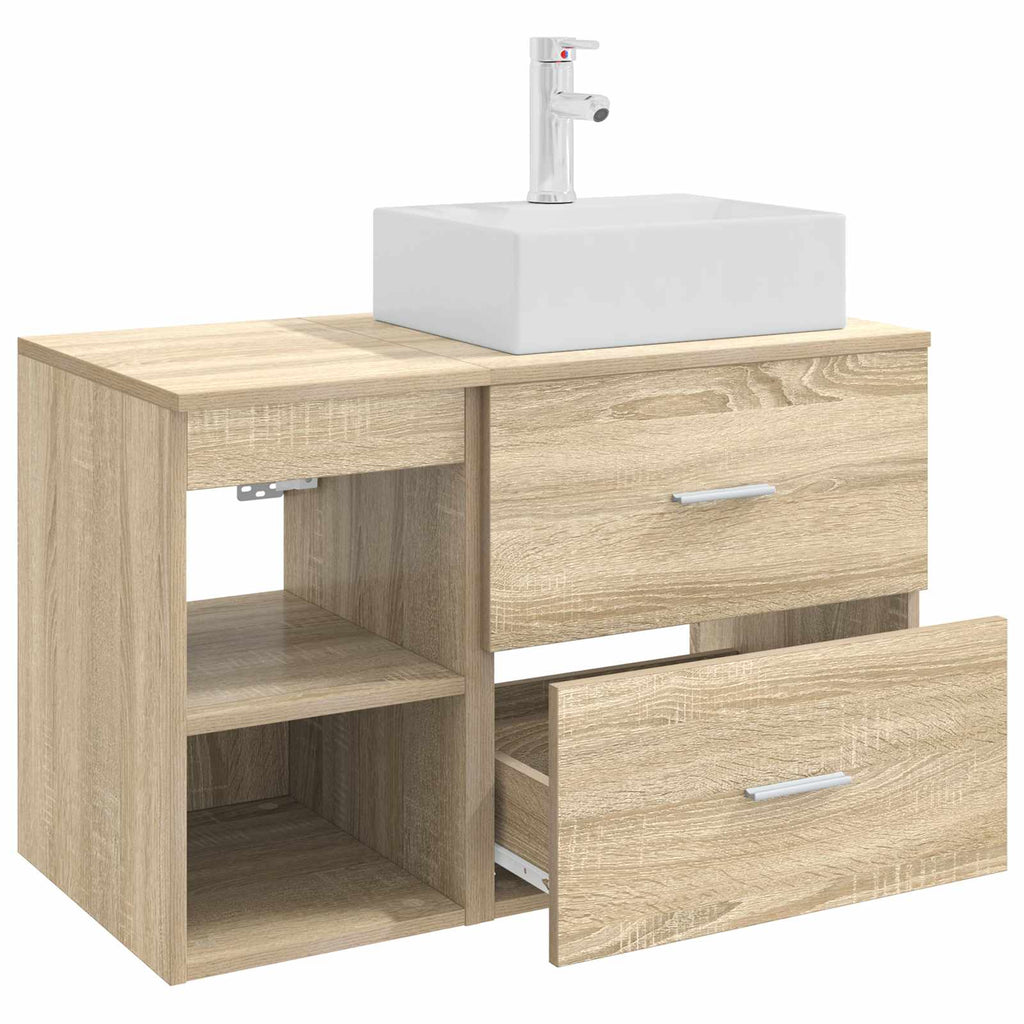 Badezimmermöbel-Set 2 pcs Sonoma-Eiche Holzwerkstoff