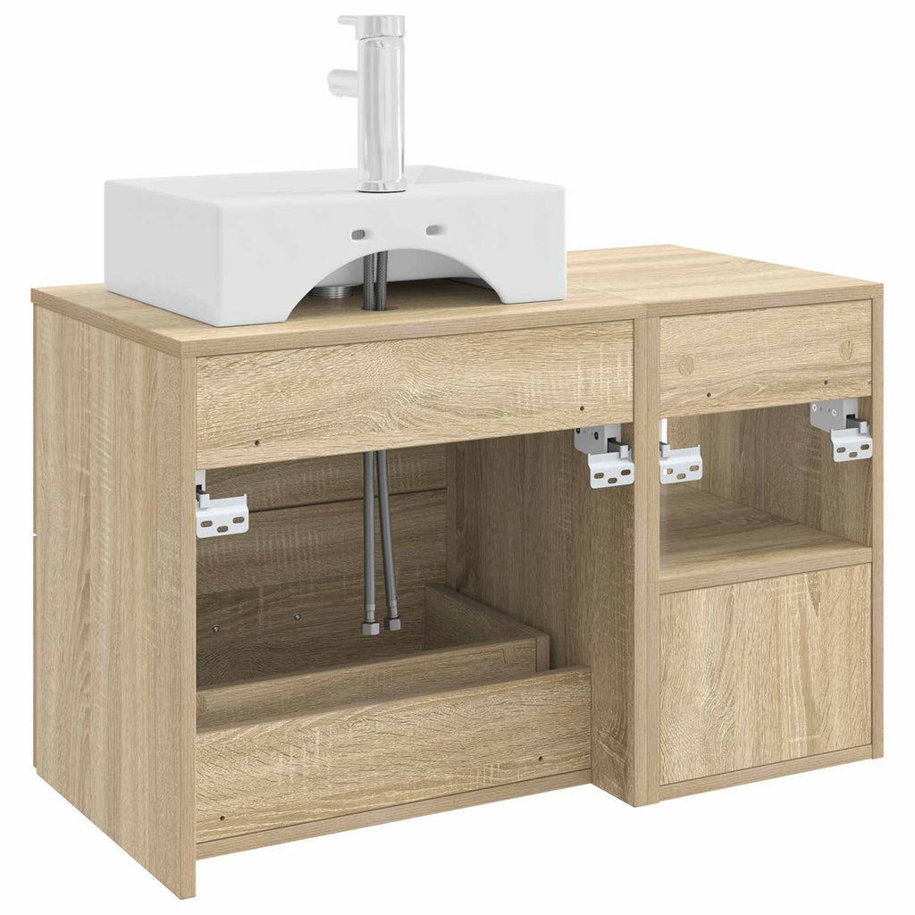Badezimmermöbel-Set 2 pcs Sonoma-Eiche Holzwerkstoff