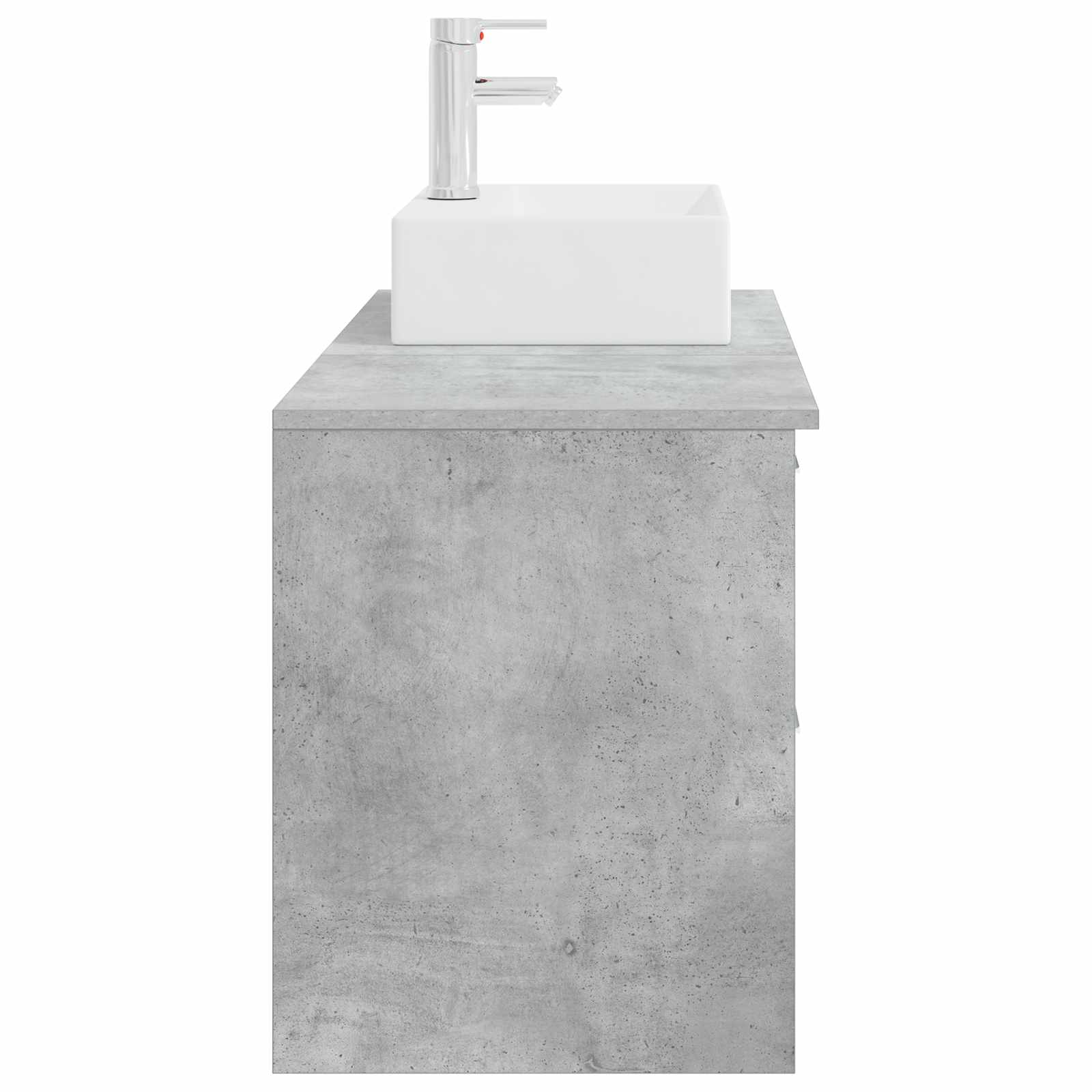 Badezimmermöbel-Set 2 pcs Betongrau Holzwerkstoff