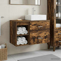 Badezimmermöbel-Set 2 pcs Geräucherte Eiche Holzwerkstoff