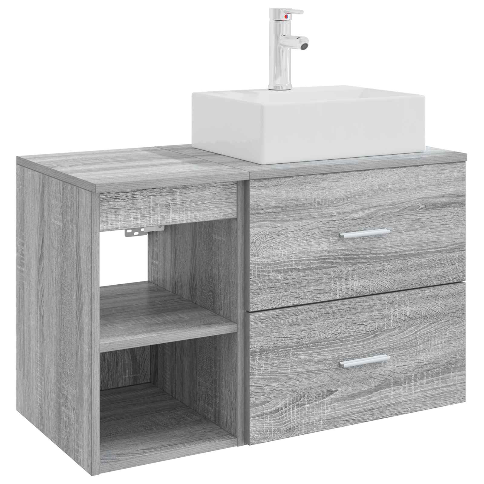Badezimmermöbel-Set 2 pcs Grau Sonoma Holzwerkstoff