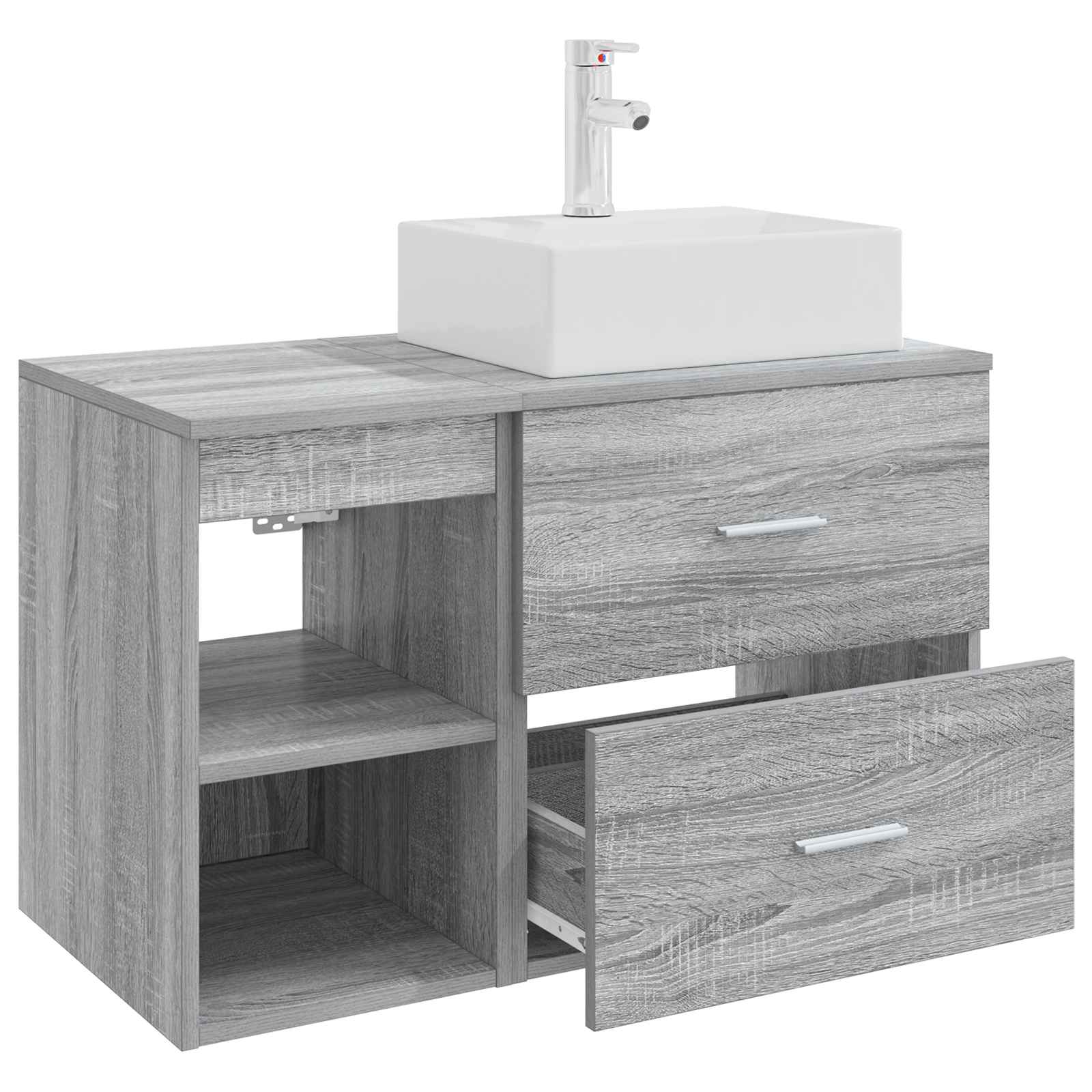 Badezimmermöbel-Set 2 pcs Grau Sonoma Holzwerkstoff