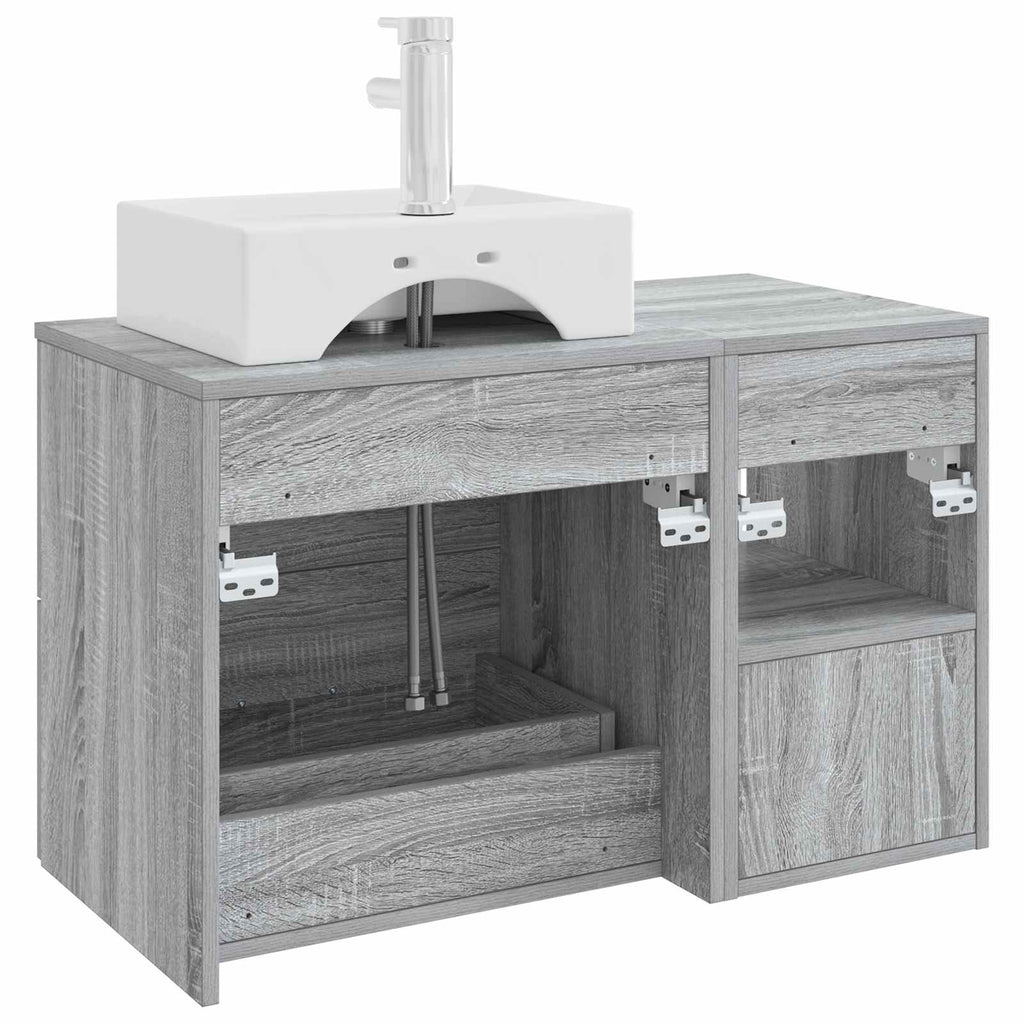 Badezimmermöbel-Set 2 pcs Grau Sonoma Holzwerkstoff