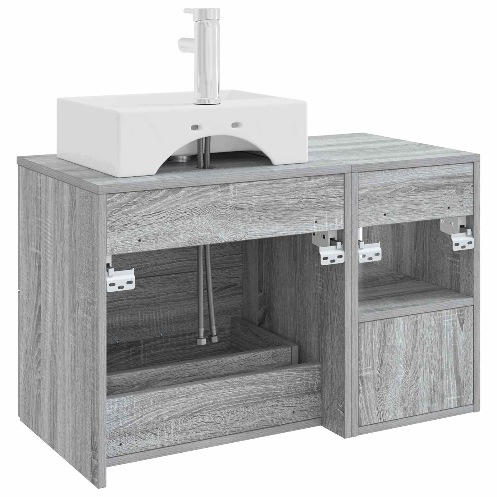 Badezimmermöbel-Set 2 pcs Grau Sonoma Holzwerkstoff