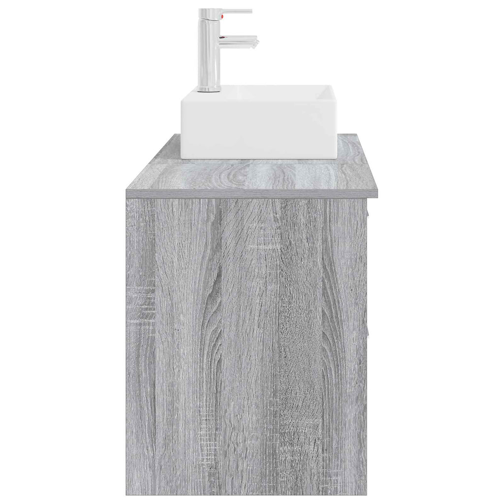 Badezimmermöbel-Set 2 pcs Grau Sonoma Holzwerkstoff