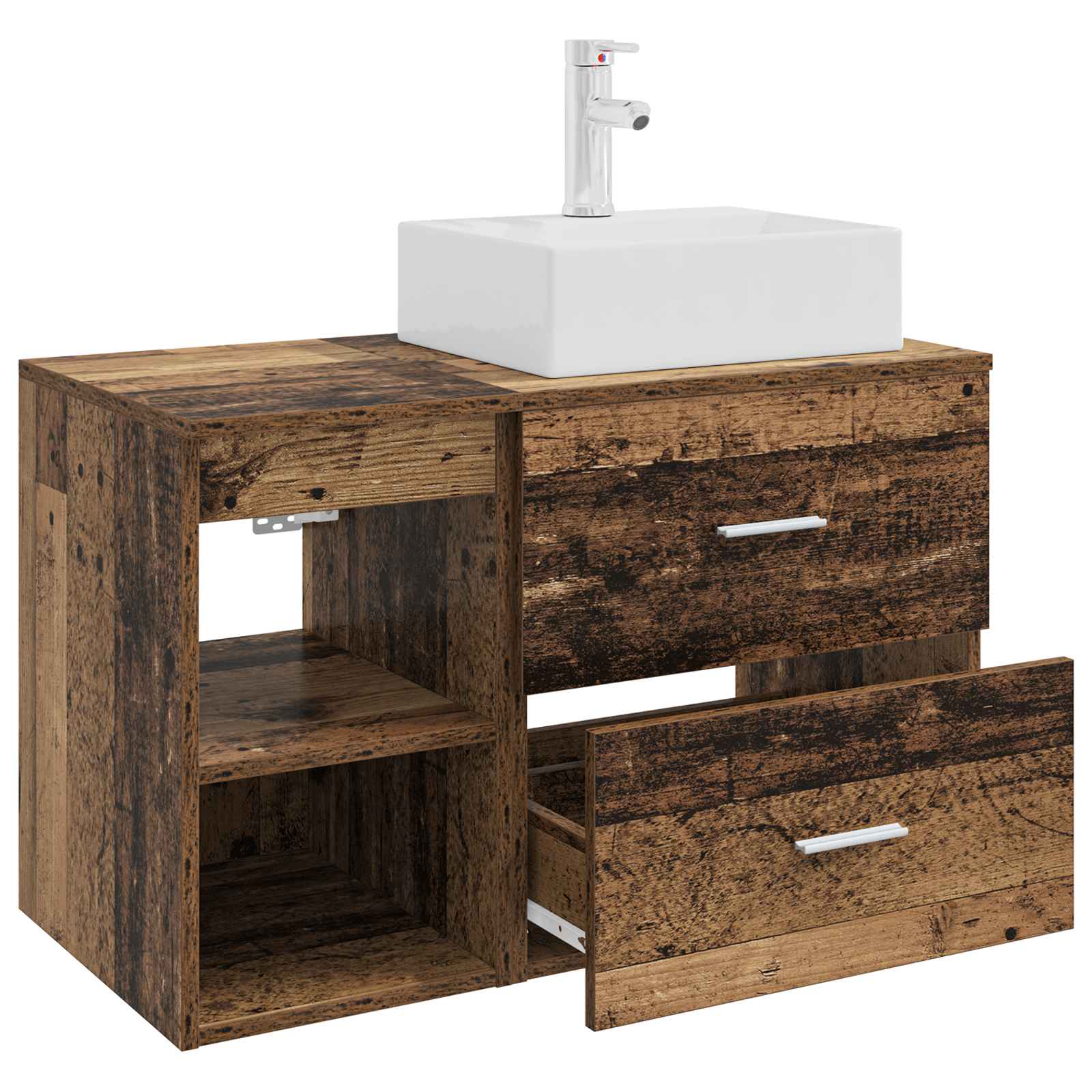Badezimmermöbel-Set 2 pcs Altholz Holzwerkstoff