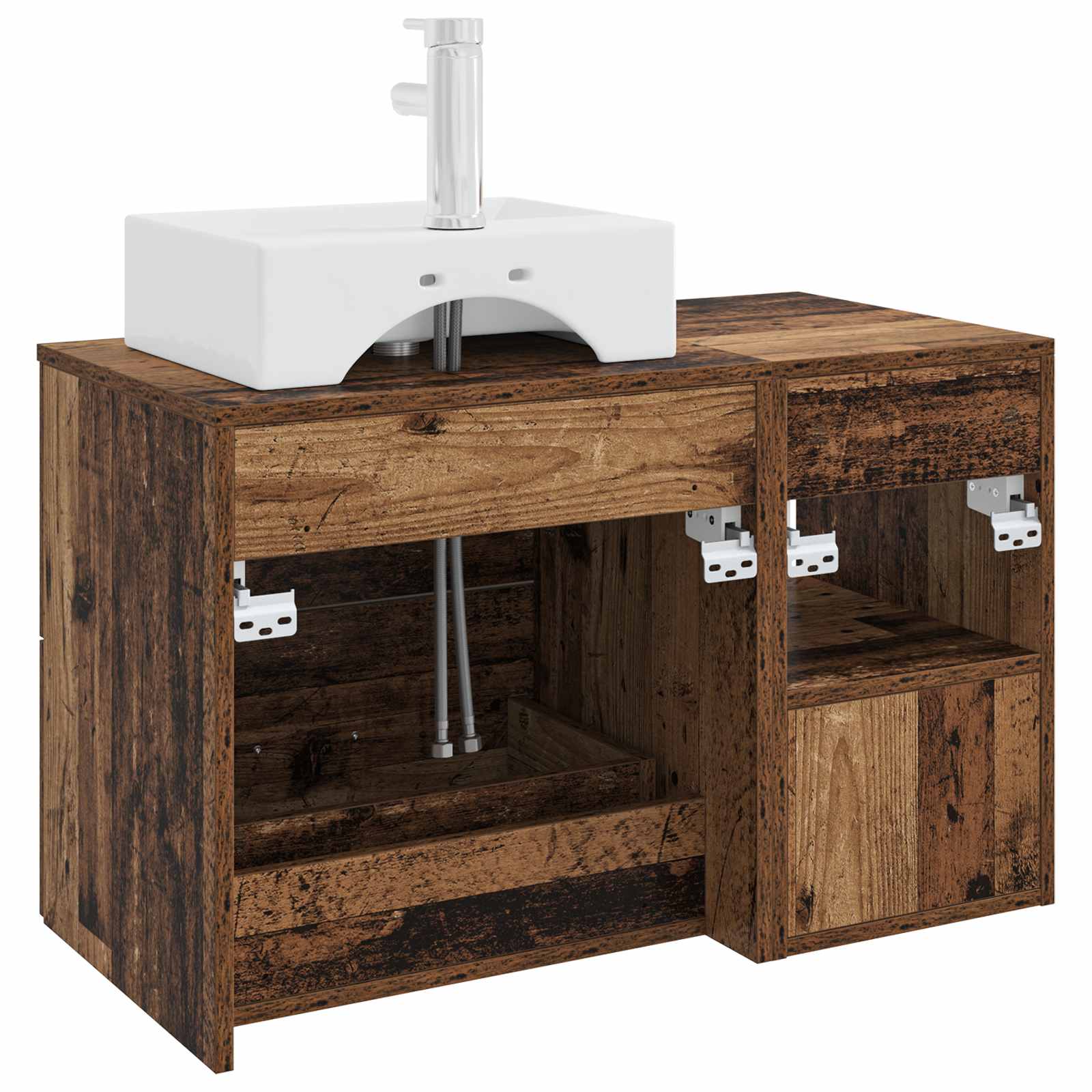 Badezimmermöbel-Set 2 pcs Altholz Holzwerkstoff