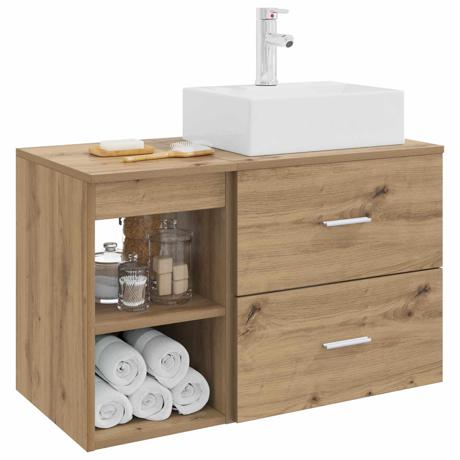Badezimmermöbel-Set 2 pcs Artisan-Eiche Holzwerkstoff