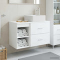 Badezimmermöbel-Set 2 pcs Weiß Holzwerkstoff