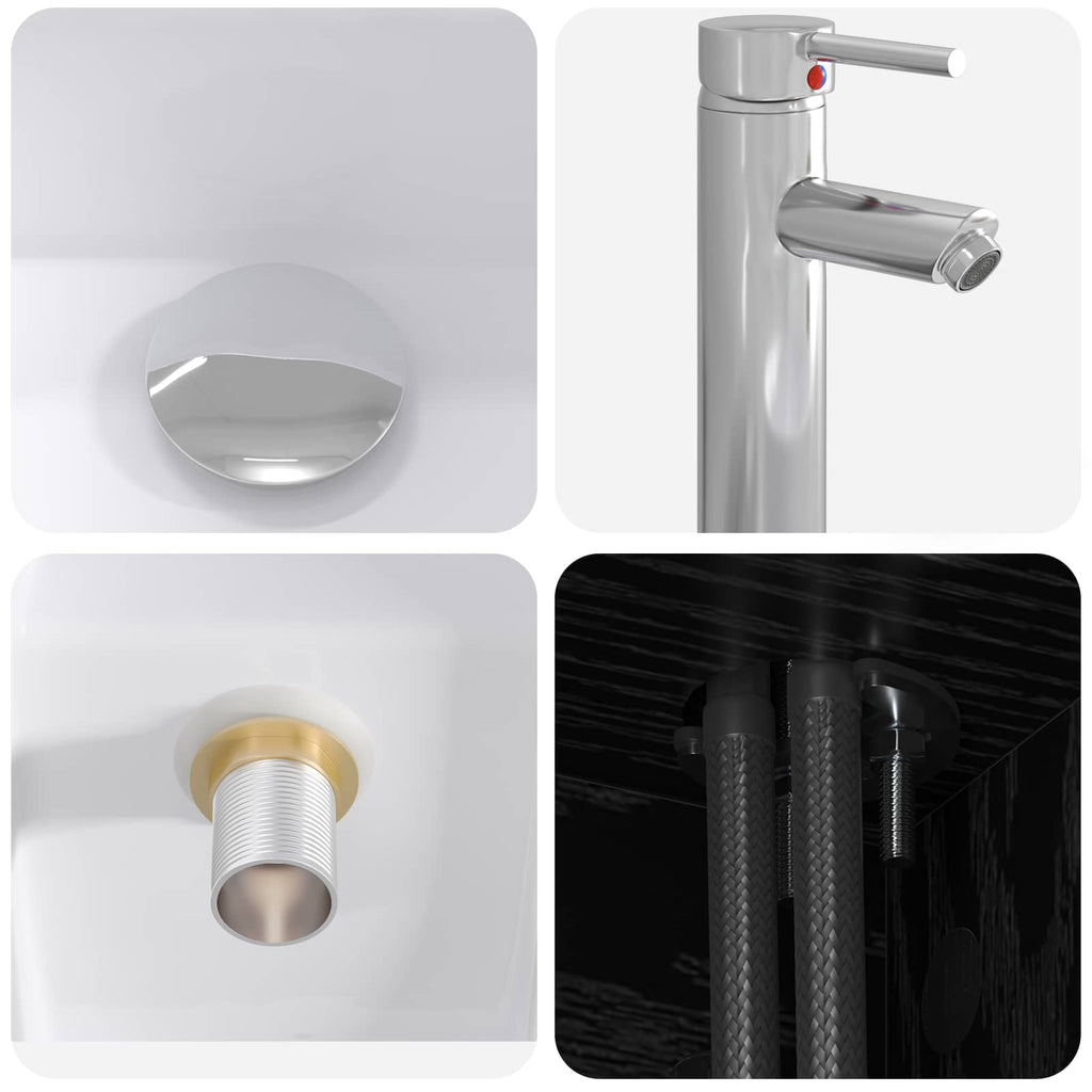 Badezimmermöbel-Set 2 pcs Schwarze Eiche Holzwerkstoff