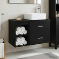 Badezimmermöbel-Set 2 pcs Schwarze Eiche Holzwerkstoff