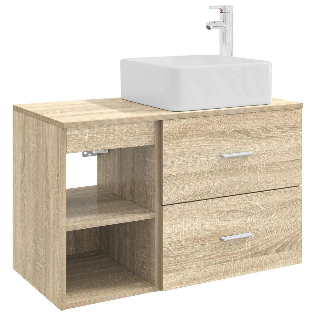 Badezimmermöbel-Set 2 pcs Sonoma-Eiche Holzwerkstoff