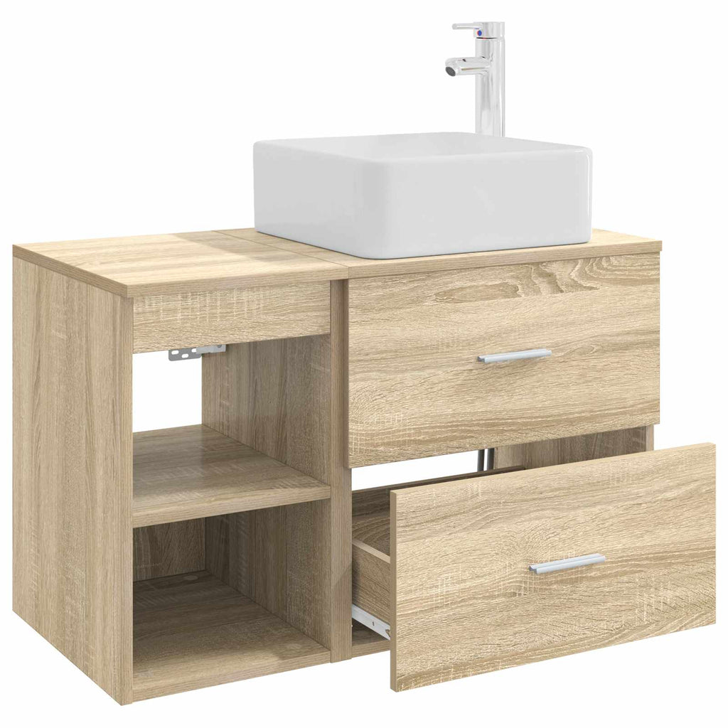 Badezimmermöbel-Set 2 pcs Sonoma-Eiche Holzwerkstoff