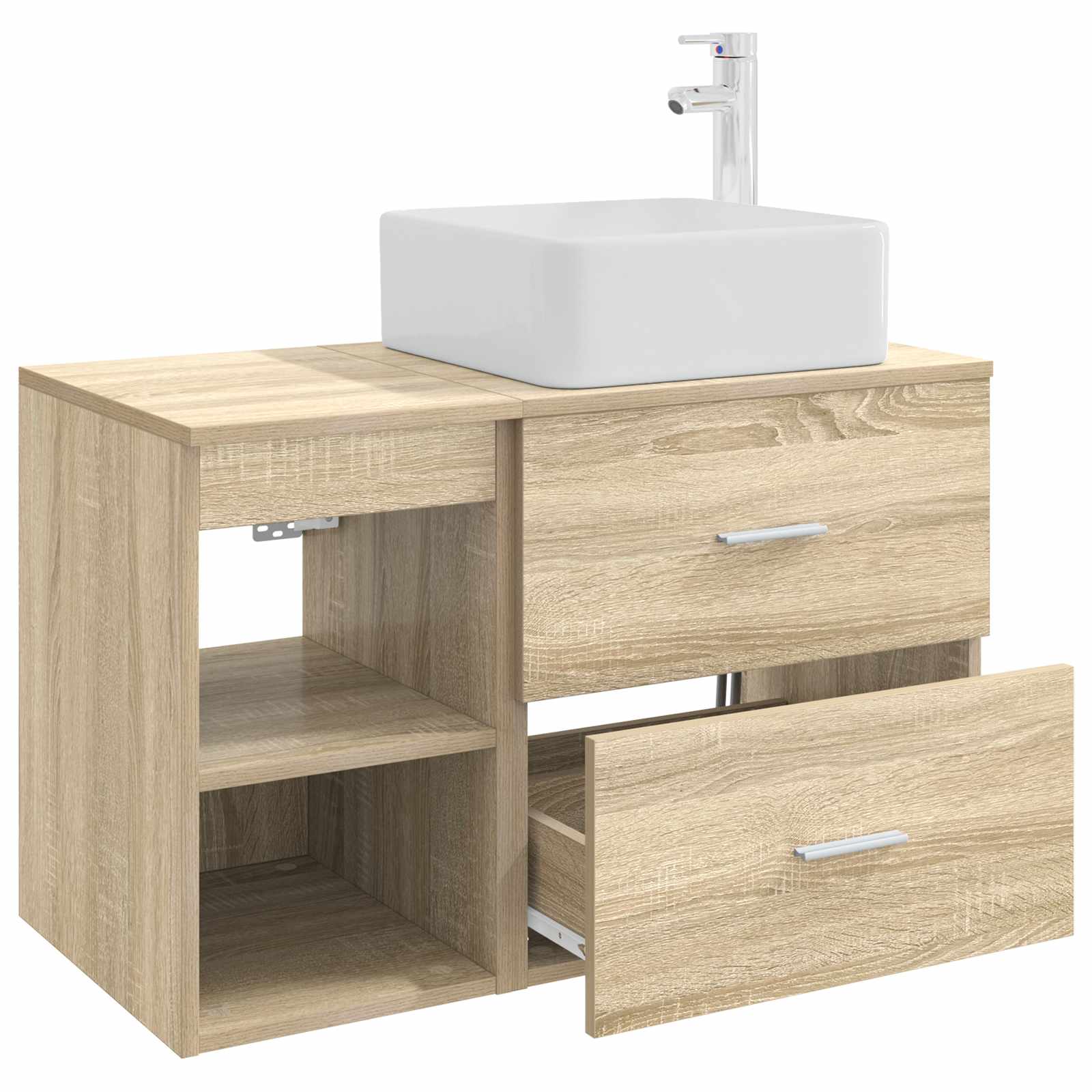 Badezimmermöbel-Set 2 pcs Sonoma-Eiche Holzwerkstoff