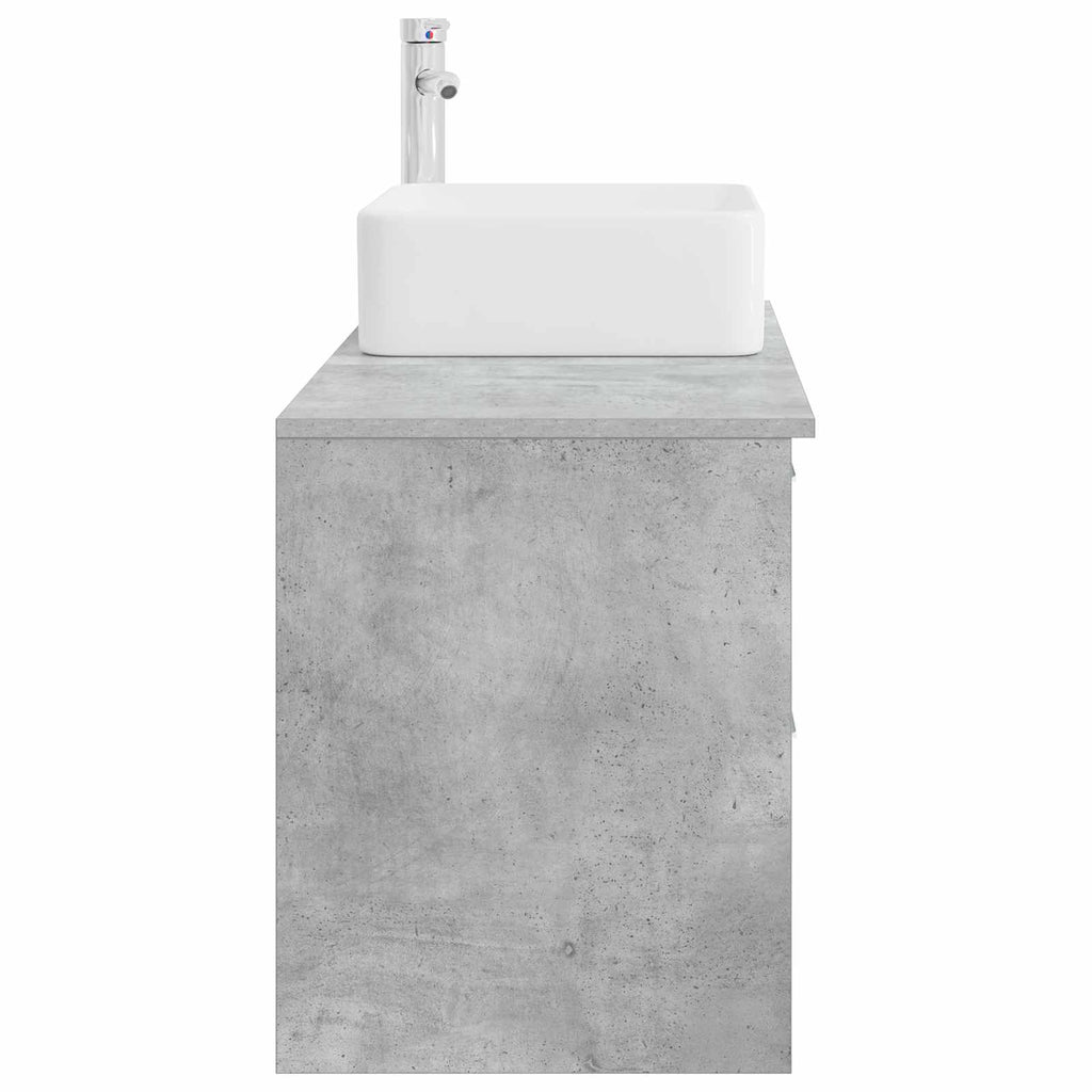 Badezimmermöbel-Set 2 pcs Betongrau Holzwerkstoff