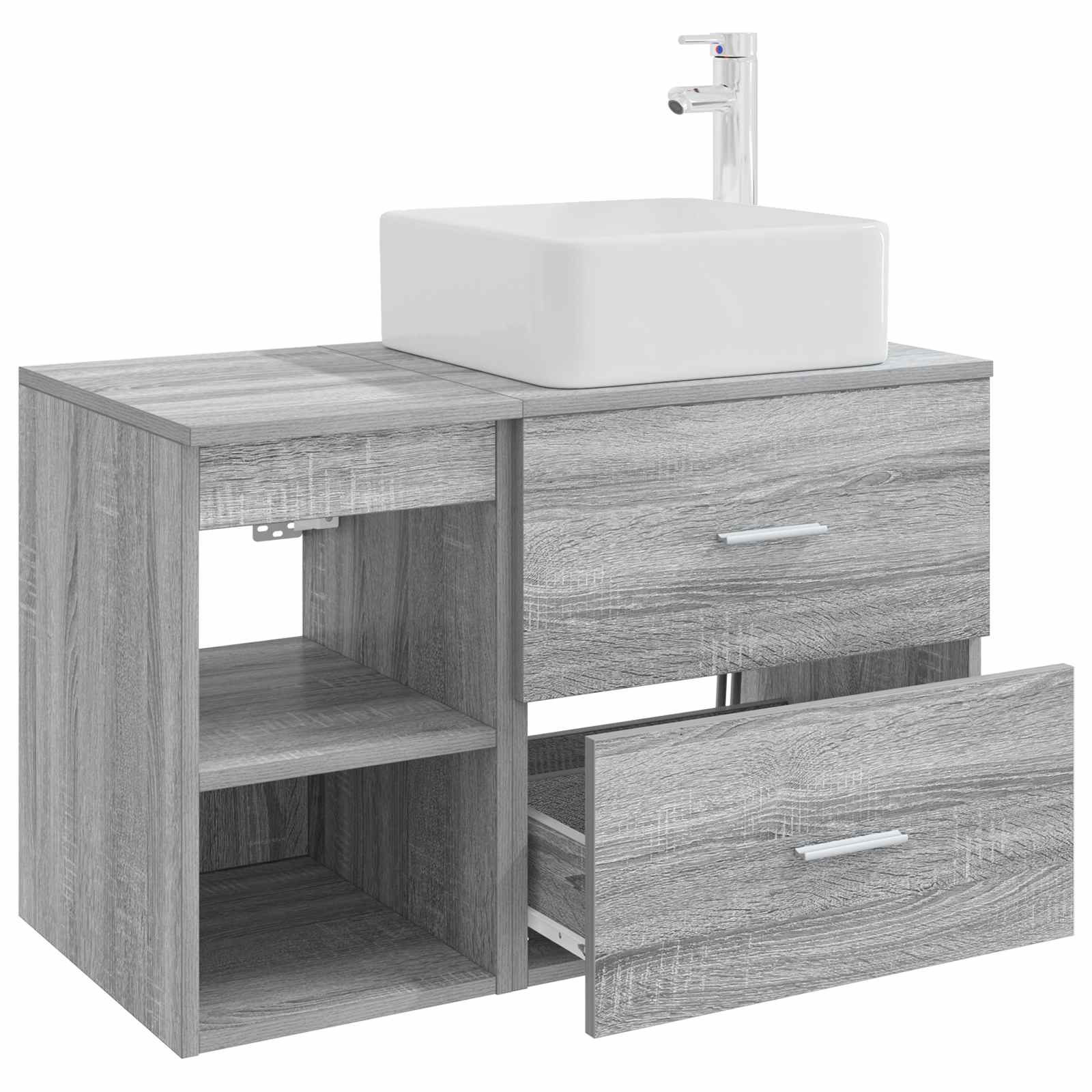 Badezimmermöbel-Set 2 pcs Grau Sonoma Holzwerkstoff