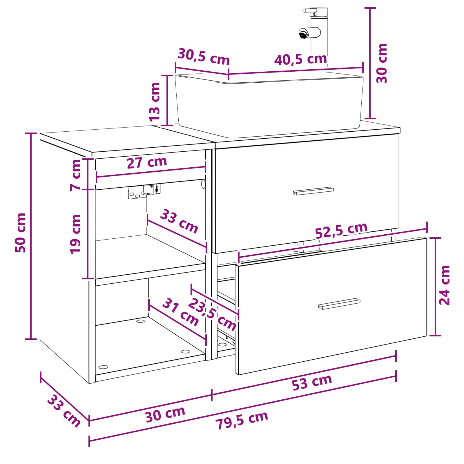 Badezimmermöbel-Set 2 pcs Grau Sonoma Holzwerkstoff