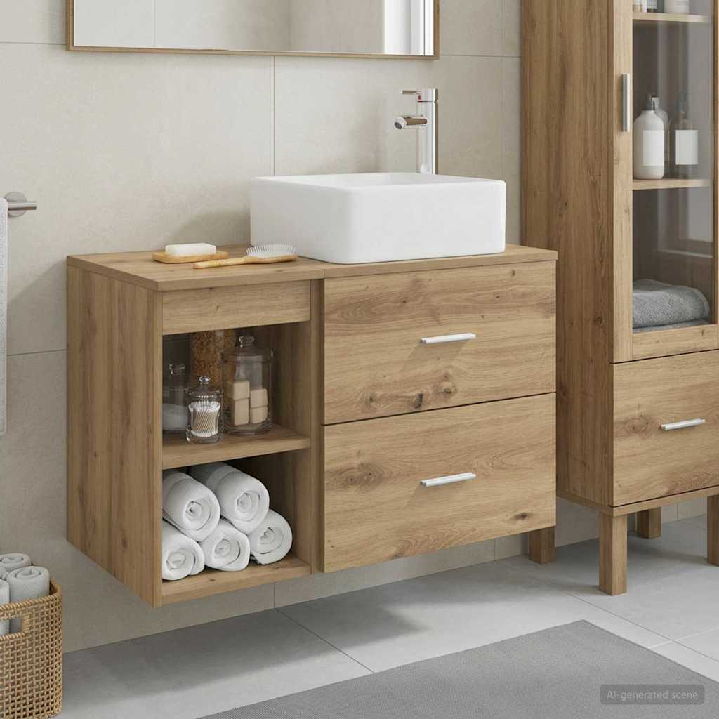 Badezimmermöbel-Set 2 pcs Artisan-Eiche Holzwerkstoff