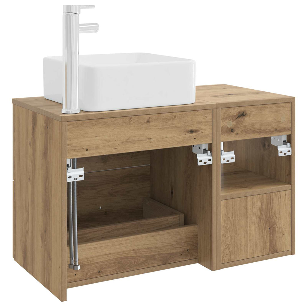 Badezimmermöbel-Set 2 pcs Artisan-Eiche Holzwerkstoff