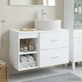 Badezimmermöbel-Set 2 pcs Weiß Holzwerkstoff