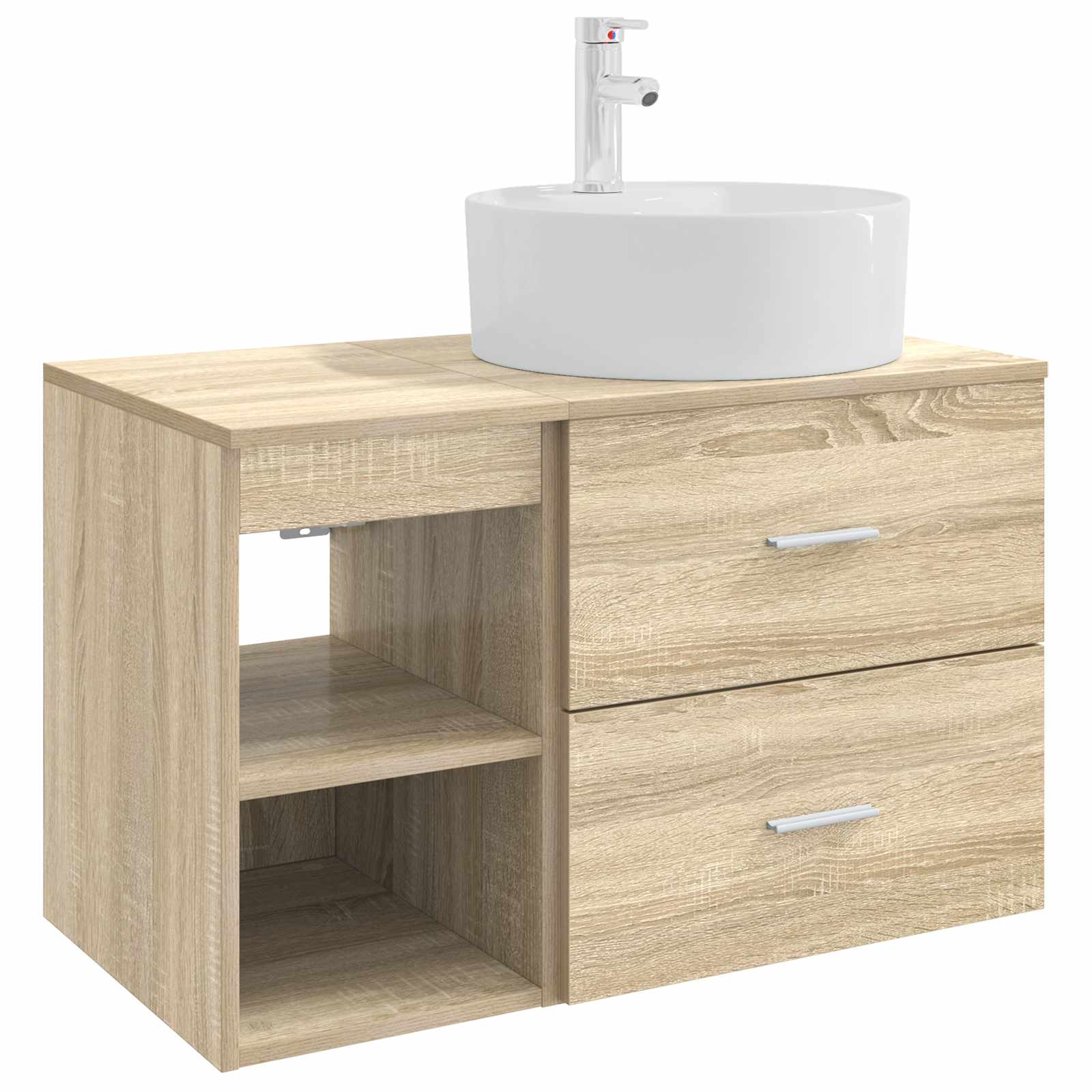 Badezimmermöbel-Set 2 pcs Sonoma-Eiche Holzwerkstoff