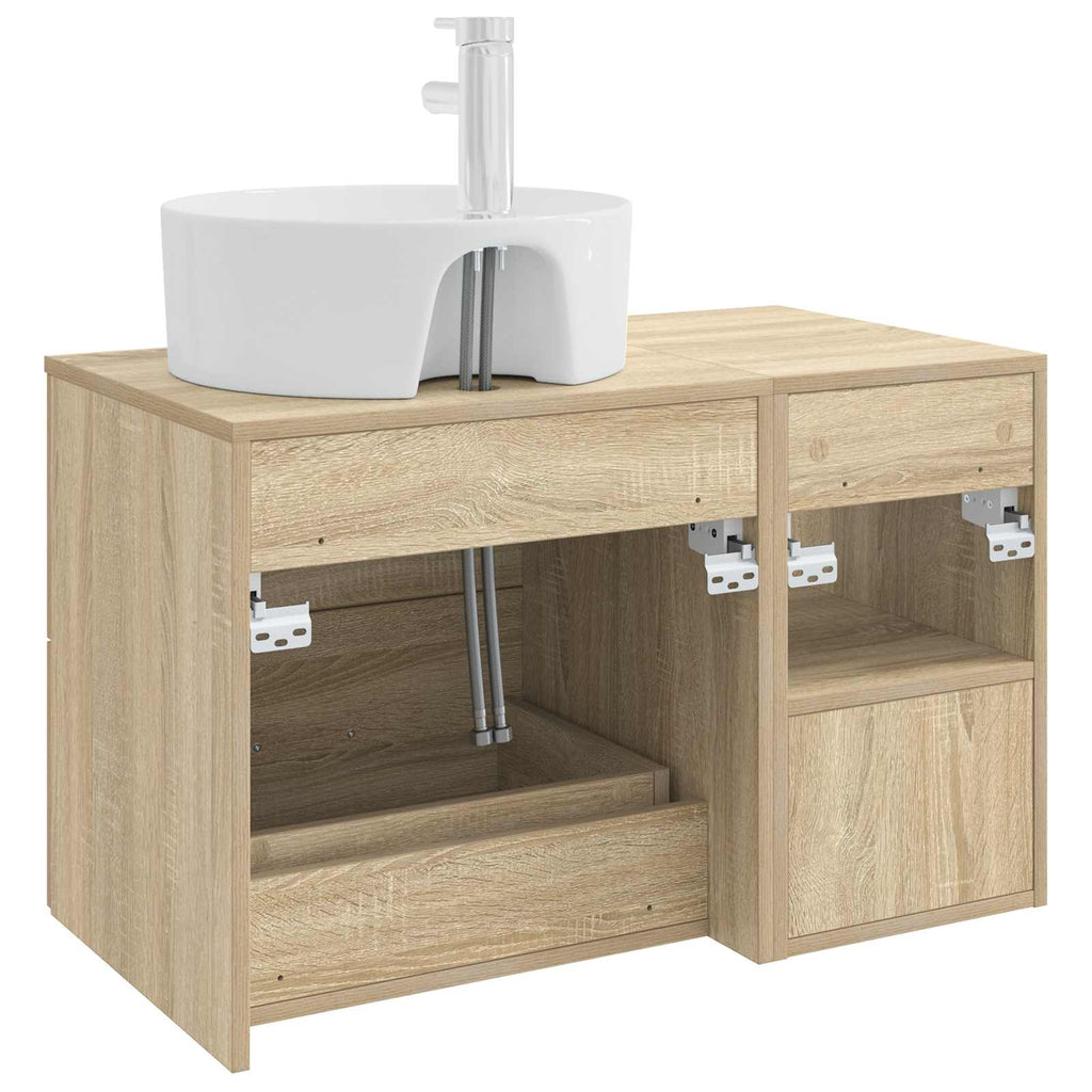 Badezimmermöbel-Set 2 pcs Sonoma-Eiche Holzwerkstoff