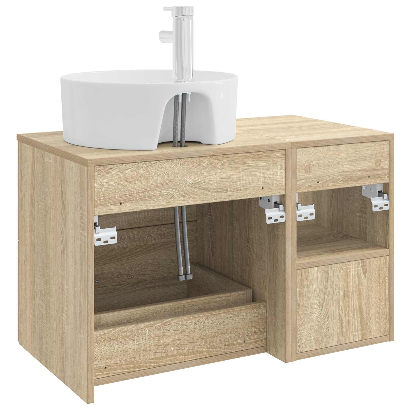 Badezimmermöbel-Set 2 pcs Sonoma-Eiche Holzwerkstoff