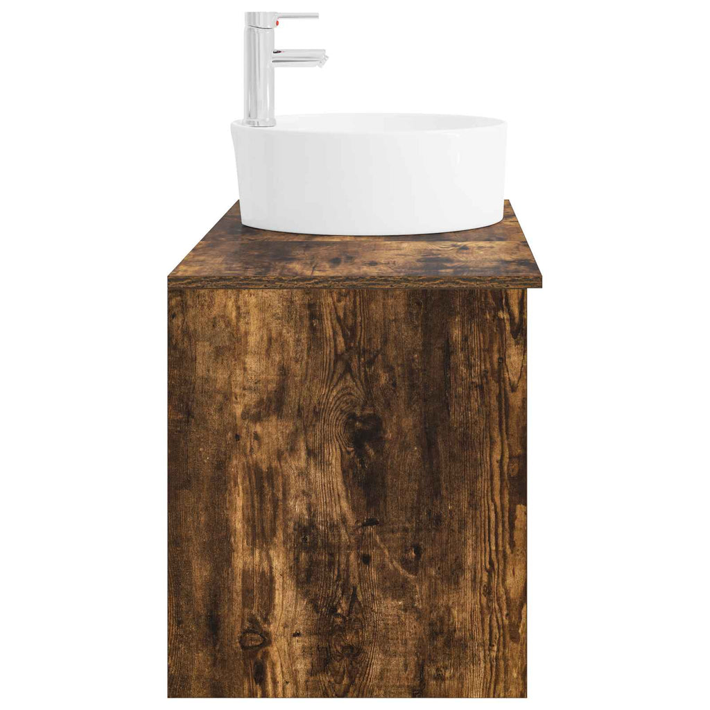 Badezimmermöbel-Set 2 pcs Geräucherte Eiche Holzwerkstoff