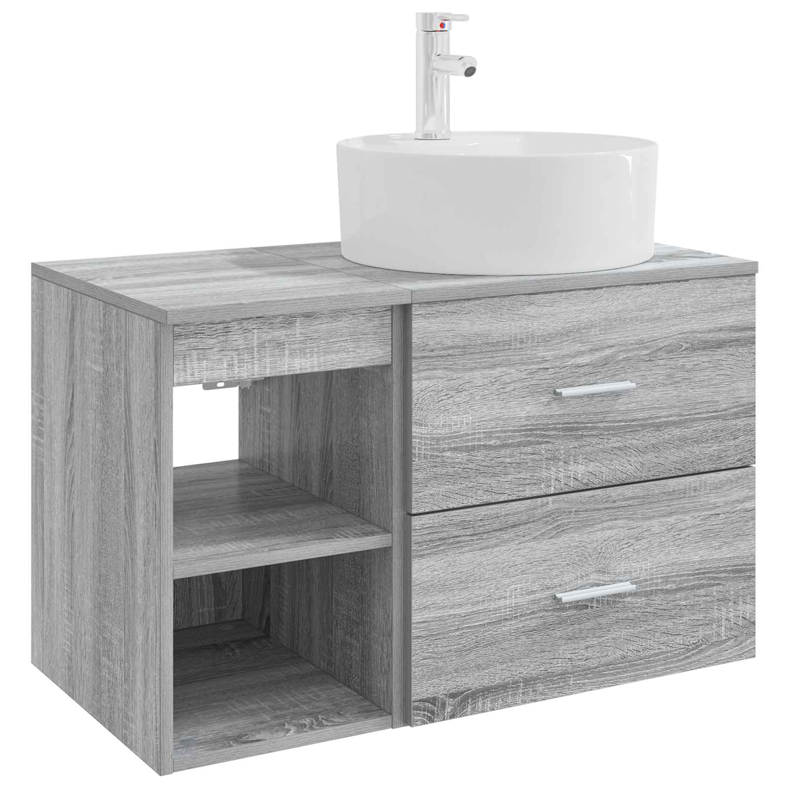 Badezimmermöbel-Set 2 pcs Grau Sonoma Holzwerkstoff