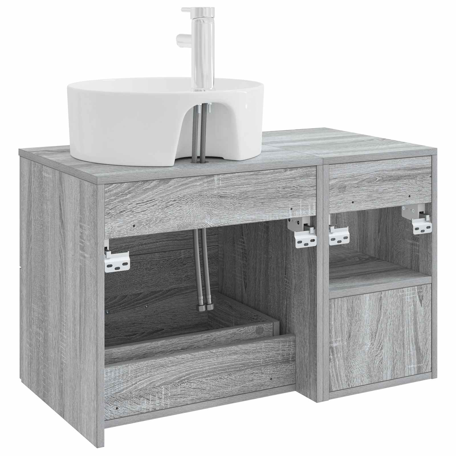 Badezimmermöbel-Set 2 pcs Grau Sonoma Holzwerkstoff