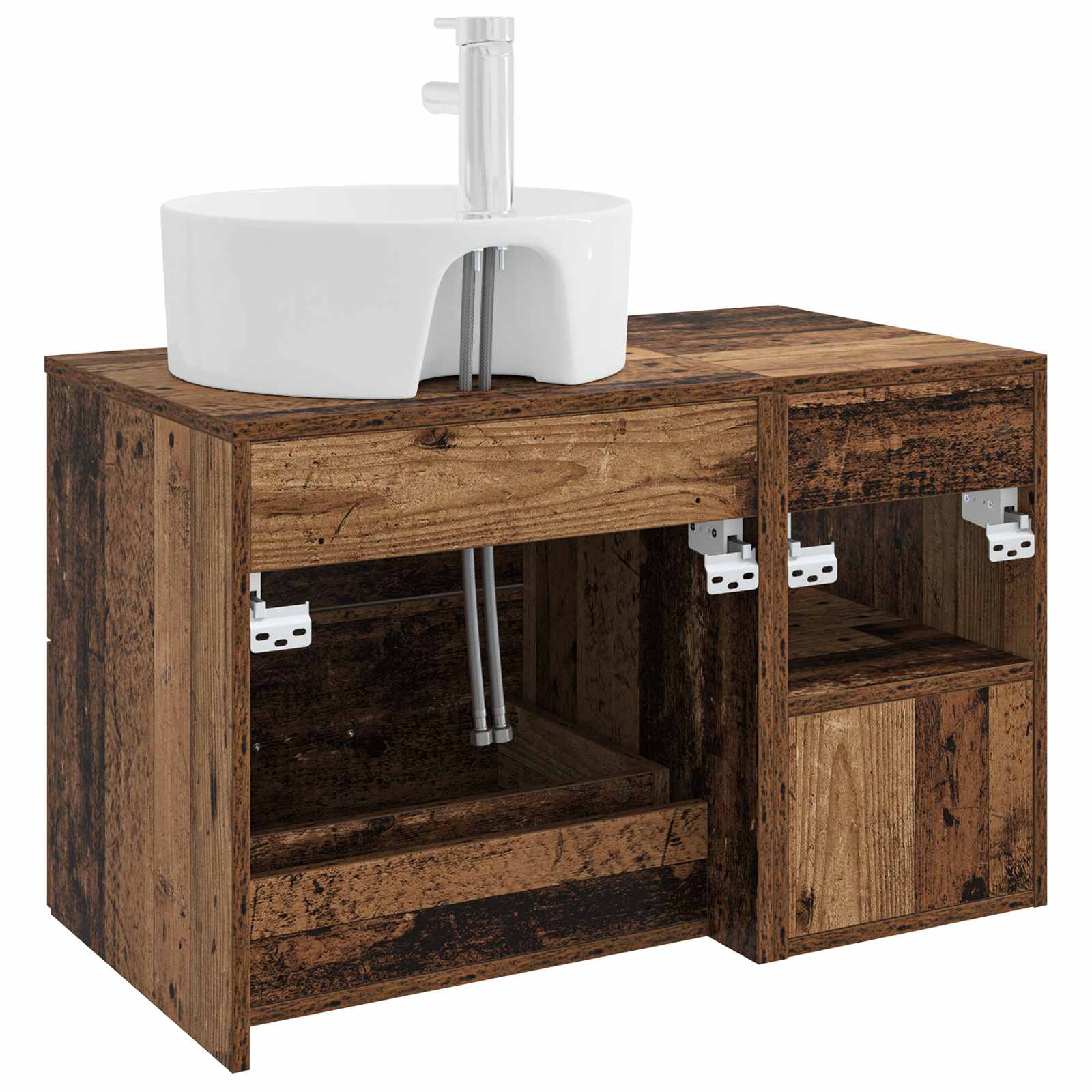 Badezimmermöbel-Set 2 pcs Altholz Holzwerkstoff