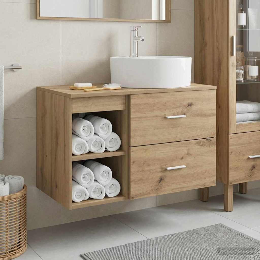 Badezimmermöbel-Set 2 pcs Artisan-Eiche Holzwerkstoff
