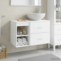 Badezimmermöbel-Set 2 pcs Weiß Holzwerkstoff