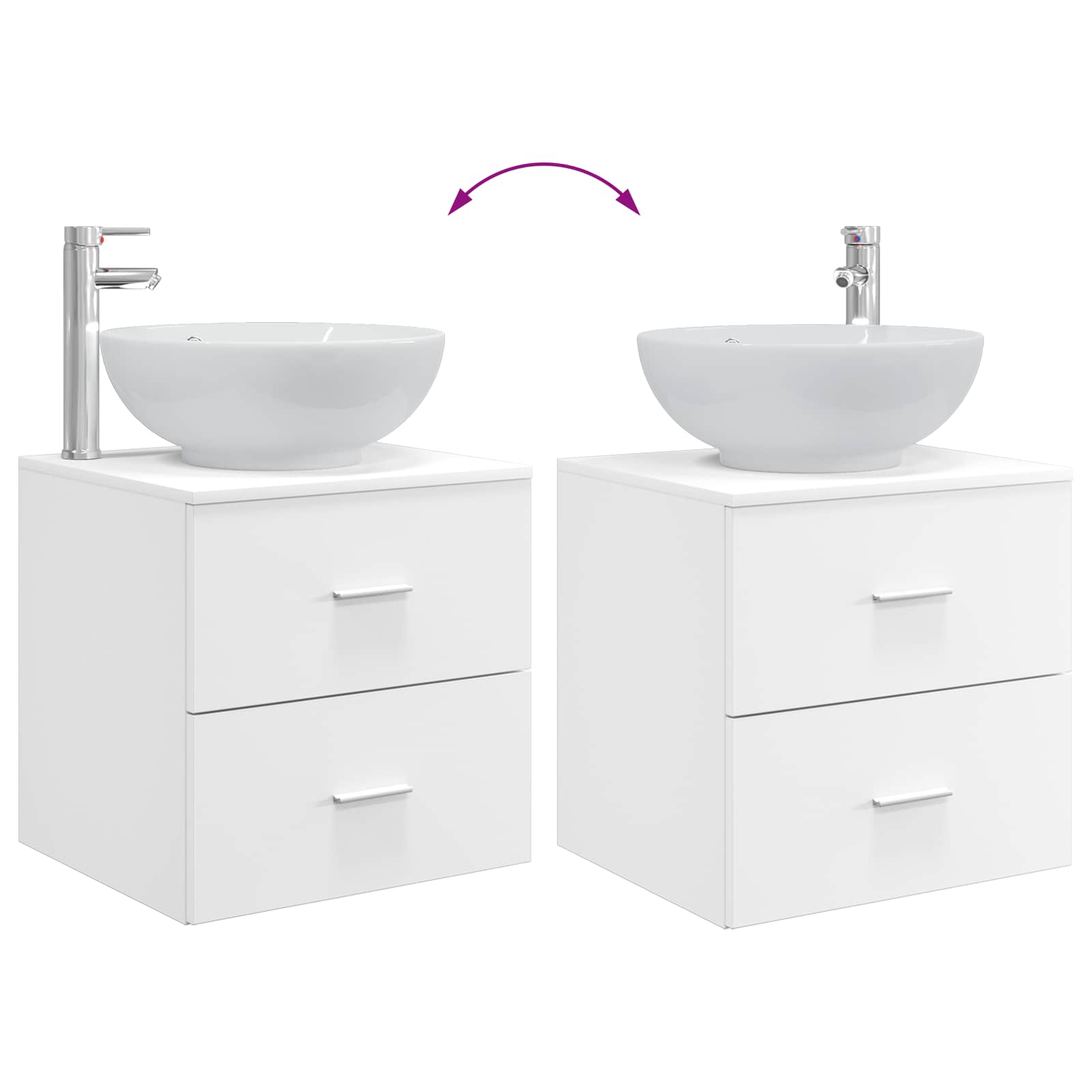 Badezimmermöbel-Set 2 pcs Weiß Holzwerkstoff