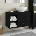 Badezimmermöbel-Set 2 pcs Schwarze Eiche Holzwerkstoff
