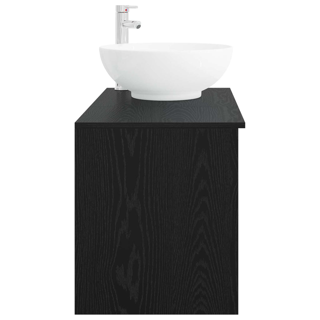 Badezimmermöbel-Set 2 pcs Schwarze Eiche Holzwerkstoff