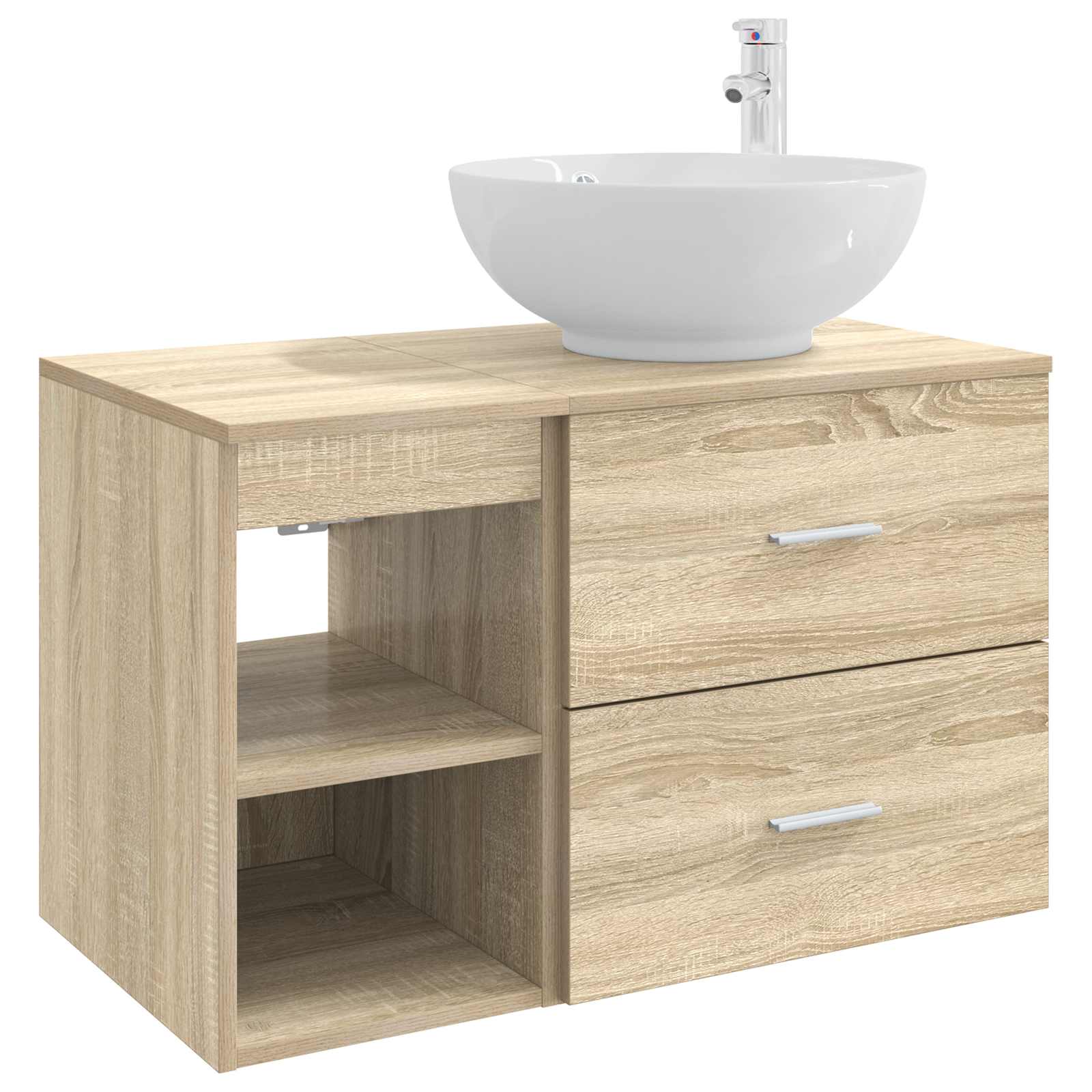 Badezimmermöbel-Set 2 pcs Sonoma-Eiche Holzwerkstoff