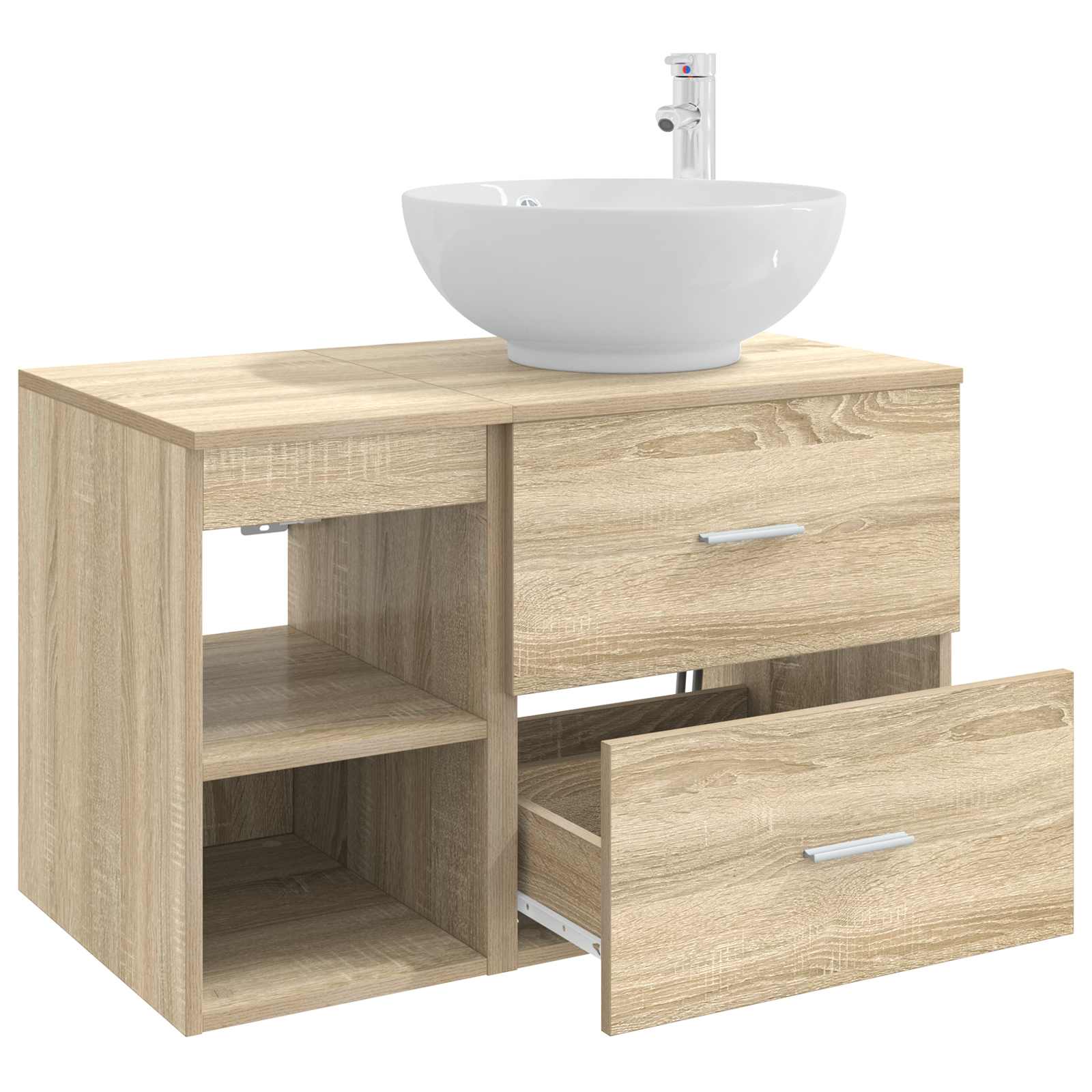 Badezimmermöbel-Set 2 pcs Sonoma-Eiche Holzwerkstoff