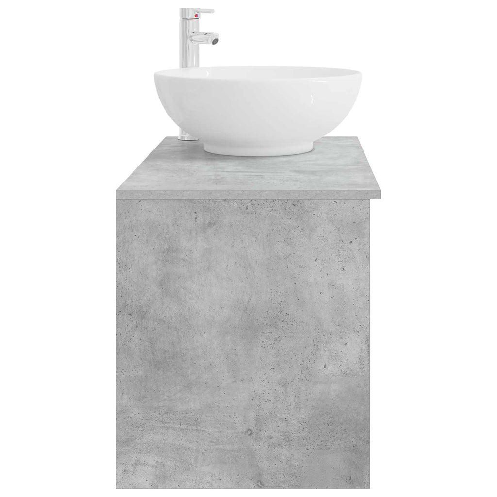 Badezimmermöbel-Set 2 pcs Betongrau Holzwerkstoff