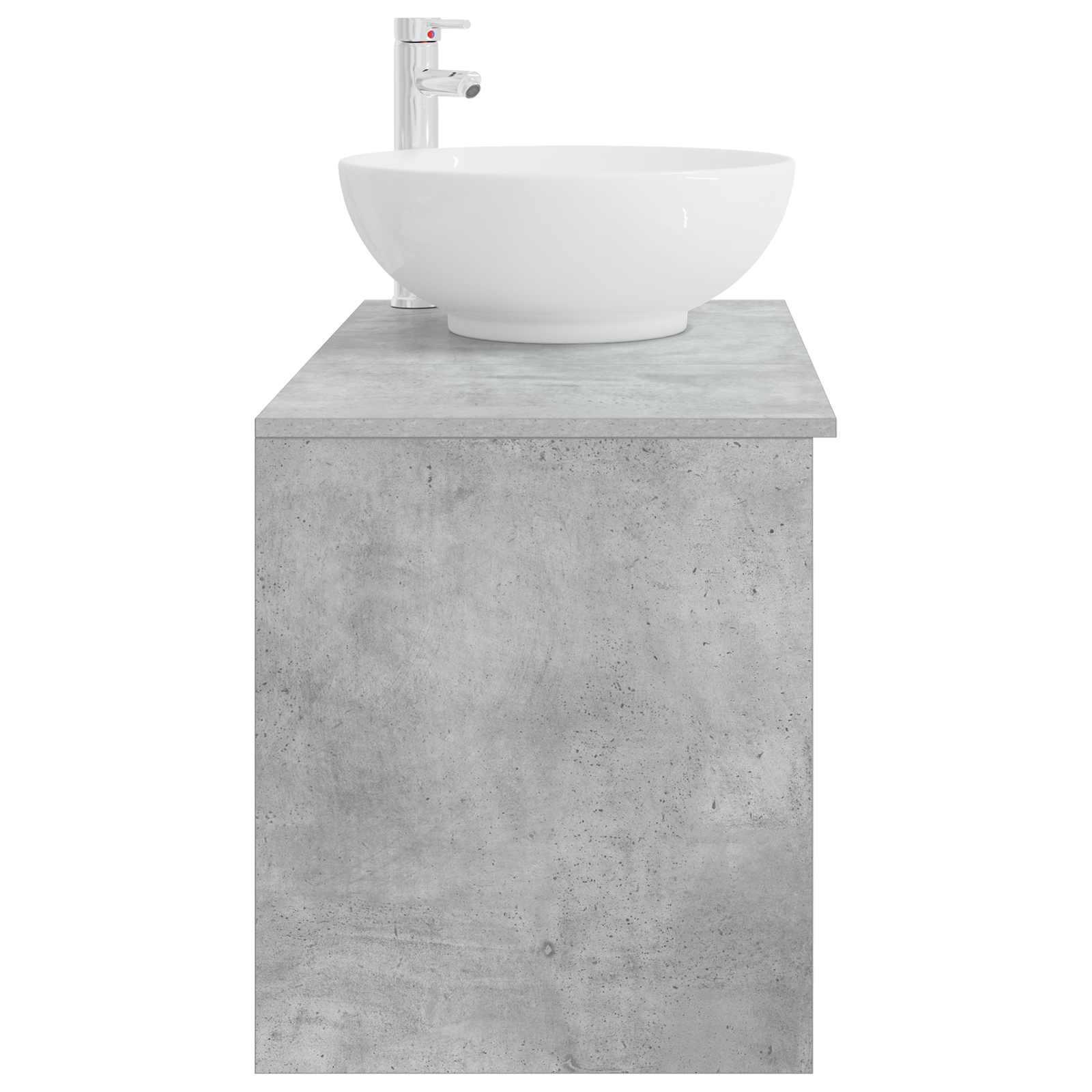 Badezimmermöbel-Set 2 pcs Betongrau Holzwerkstoff