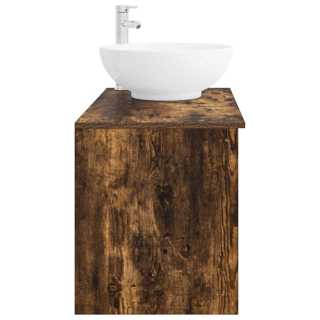 Badezimmermöbel-Set 2 pcs Geräucherte Eiche Holzwerkstoff