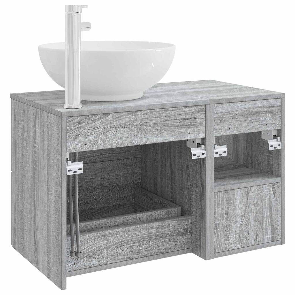 Badezimmermöbel-Set 2 pcs Grau Sonoma Holzwerkstoff