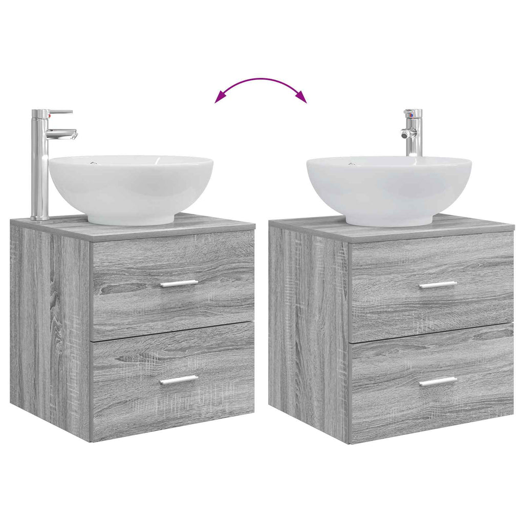 Badezimmermöbel-Set 2 pcs Grau Sonoma Holzwerkstoff