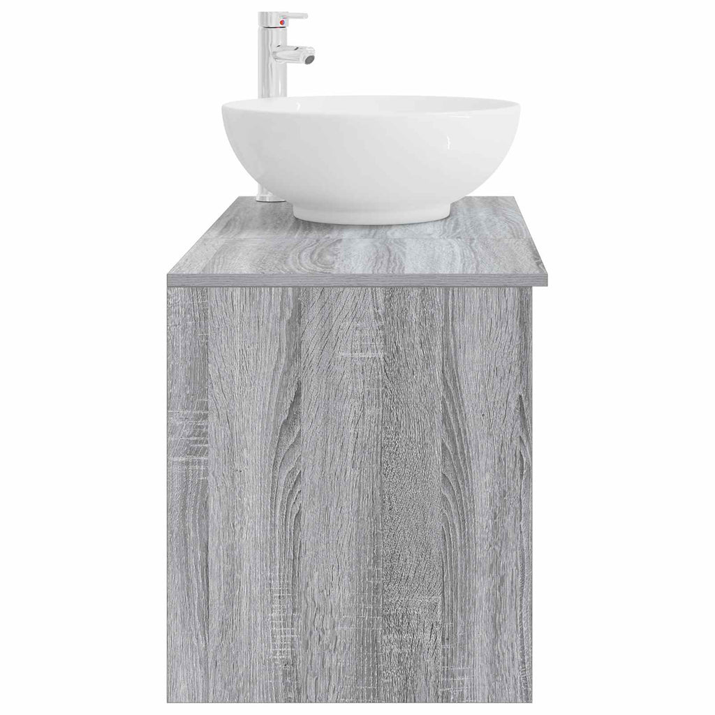 Badezimmermöbel-Set 2 pcs Grau Sonoma Holzwerkstoff