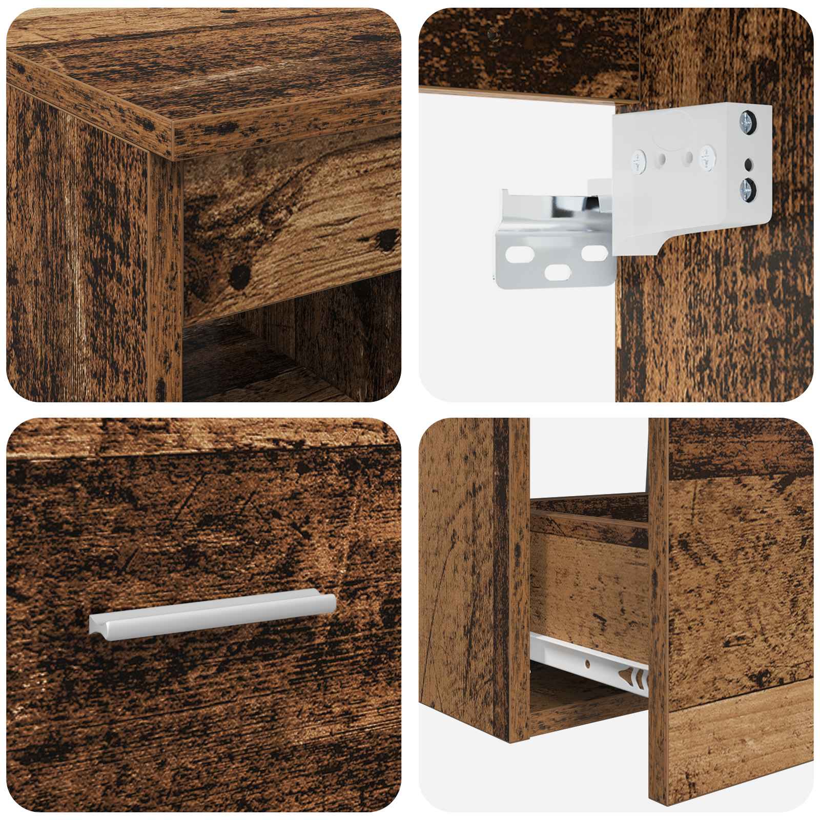 Badezimmermöbel-Set 2 pcs Altholz Holzwerkstoff