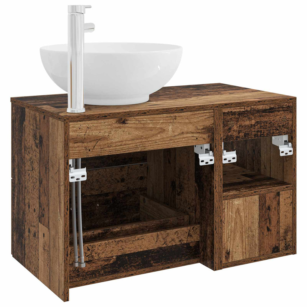 Badezimmermöbel-Set 2 pcs Altholz Holzwerkstoff