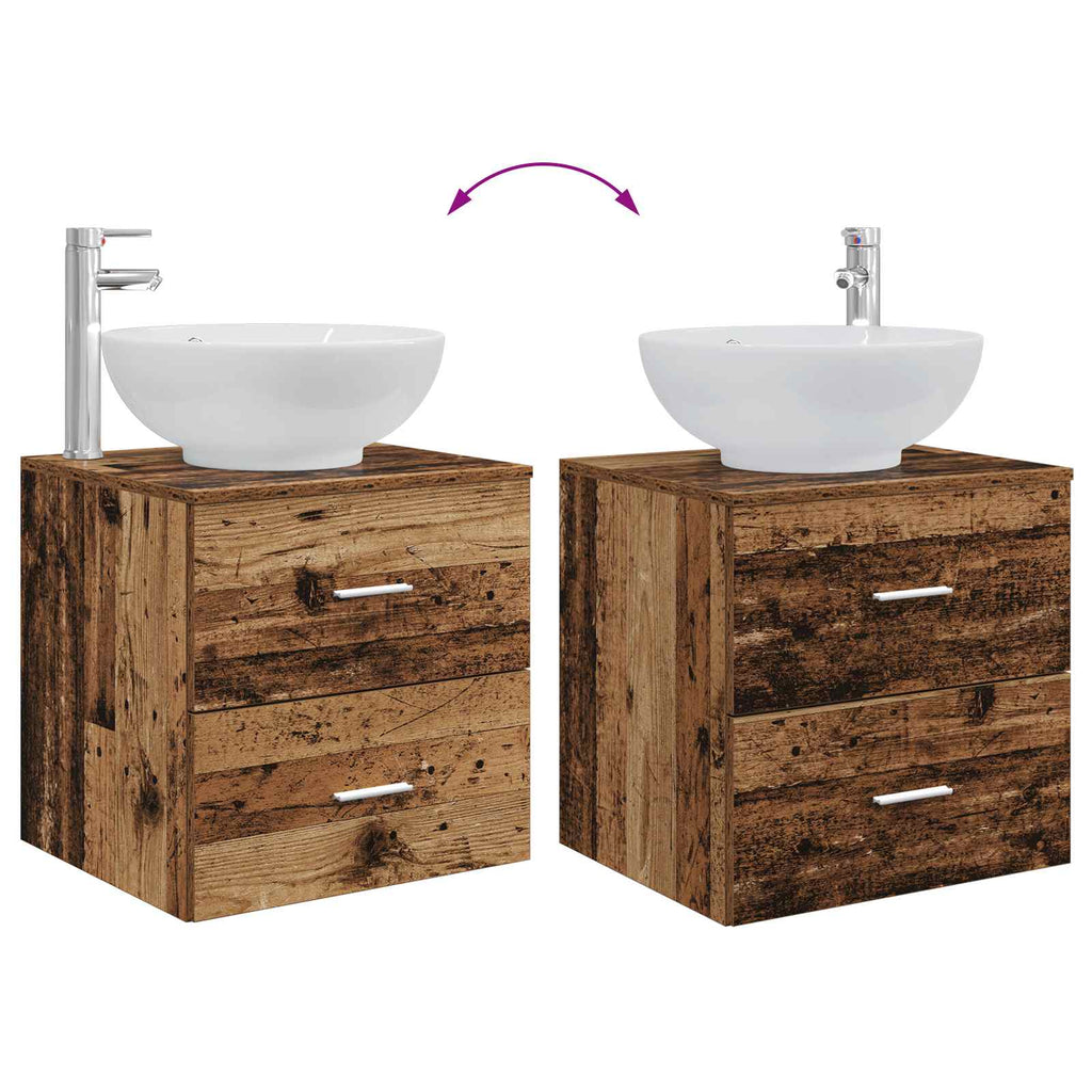 Badezimmermöbel-Set 2 pcs Altholz Holzwerkstoff