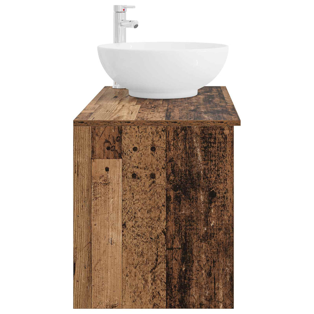 Badezimmermöbel-Set 2 pcs Altholz Holzwerkstoff